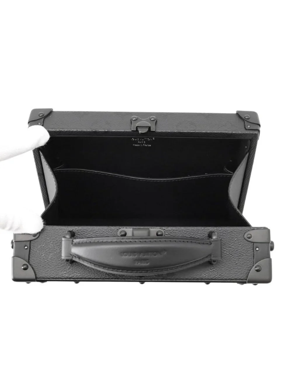 Louis Vuitton Shoulder Bag Monogram Midnight Handle Trunk Buckle Black